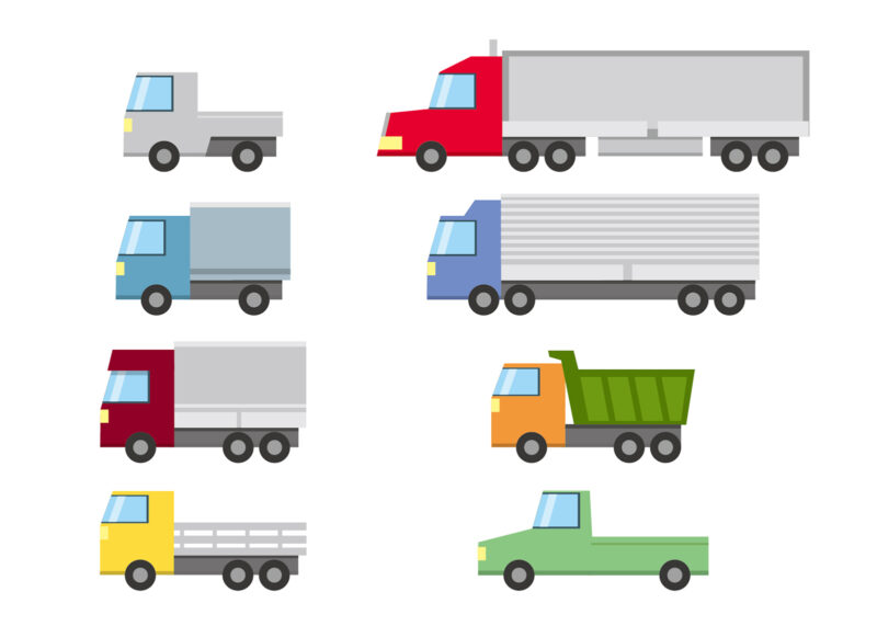 小型から大型まで色々な種類のトラック